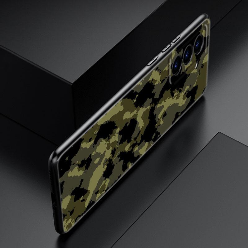 Camouflage Camo Army Black Silicone Phone Case For Samsung Galaxy S23 S21 S20 FE S24 S22 Ultra S10E S10 S9 S8 Plus