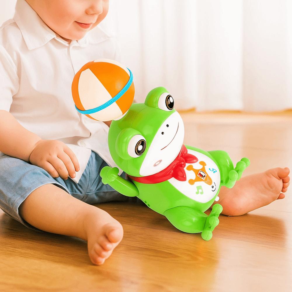 Plastic Electric Dancing Frog with Lights Kids Electric Frog Toy  Birthday Gift