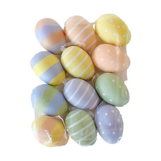 12 szt. Wielokolorowe Plastikowe Pisanki DIY Zabawka do Malowania Jajek dla do Domu Zajęcia dla Dzieci Materiały na Przyjęcie Wielkanocne