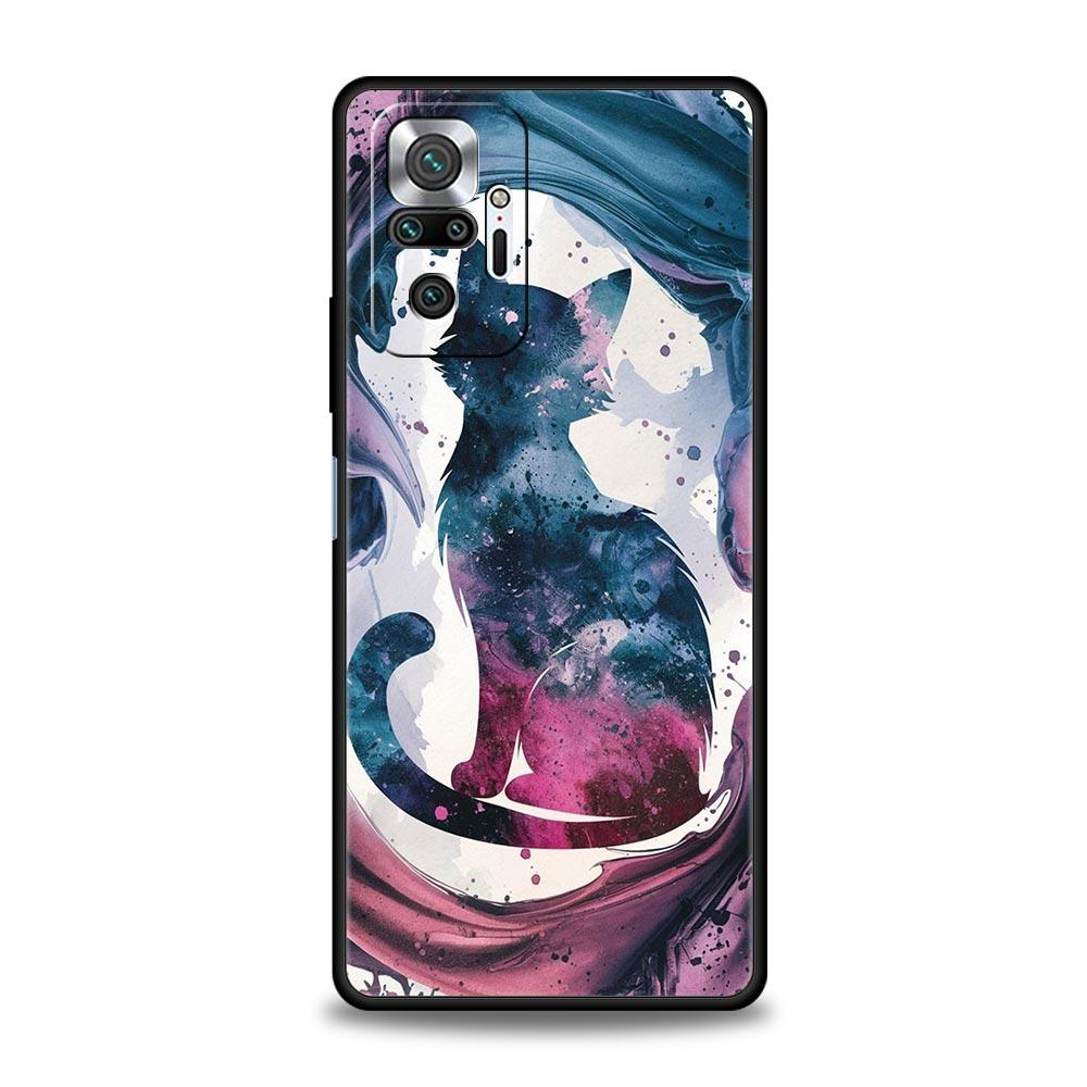 

Cute Cat Phone Case Cover for Redmi 14C 10C Note 15 14 13 12 10 11 K40 Pro Plus 5G Soft TPU Shockproof Shell Fundas Capas Coque Note 11 Pro