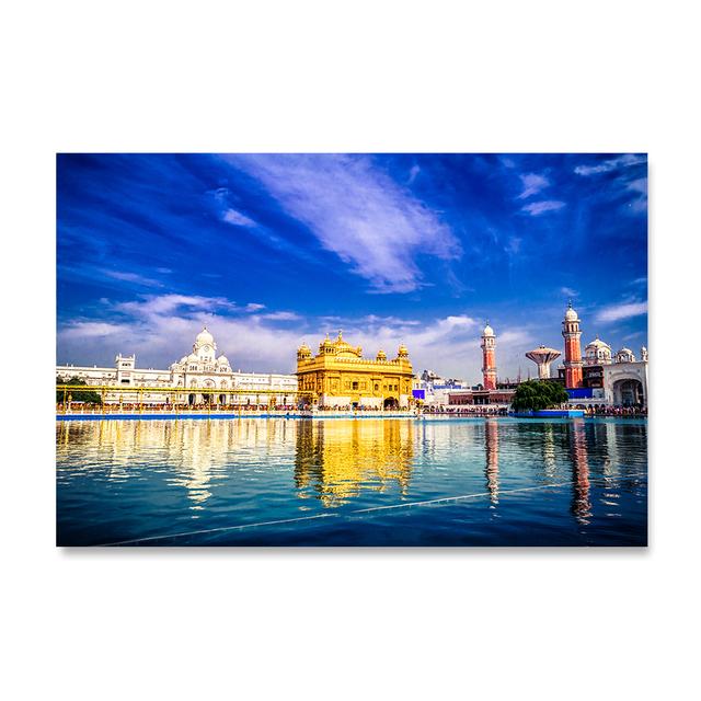 Sikh-Ölgemälde, goldener Tempel, Amritsar-Posterwand, indische heilige Wohnzimmerdekoration