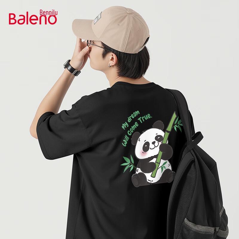 Baleno Men s Lucky Panda Graphic Heavyweight Cotton T-Shirt L