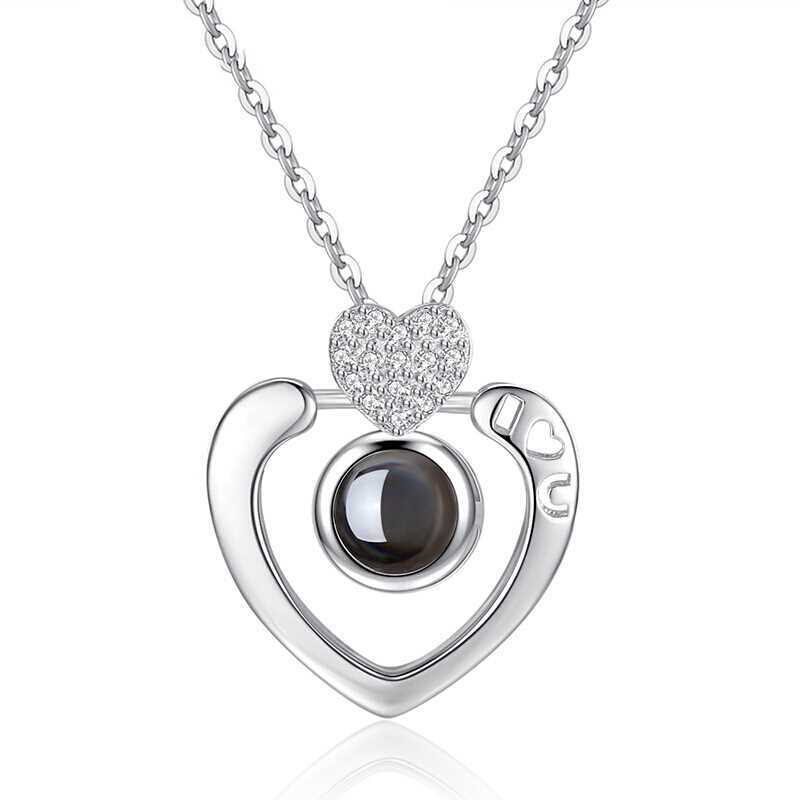 Double Love Temperament Versatile I Love You Projection Collarbone Chain