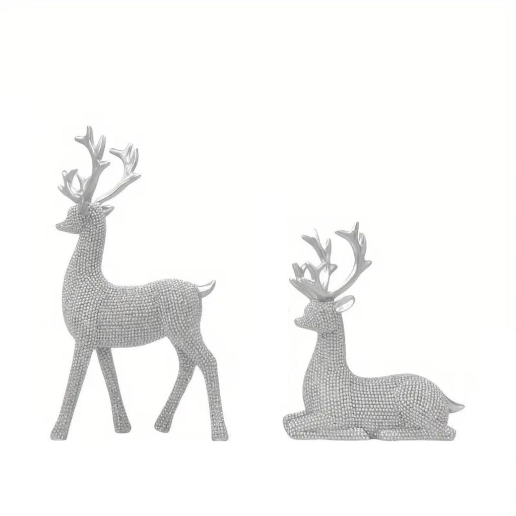 Resin Deer Statue for Christmas Holiday Mantel Tabletop Home Decor
