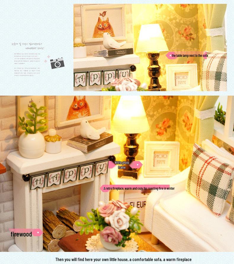 Zhiquwu DIY Forest Blue Time House with Dust Cover - Upgraded Version