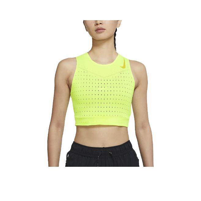 Nike Color Block Logo Running Quick-Dry Breathable Sports Vest Women tops Fluorescent-Yellow CZ9384-702