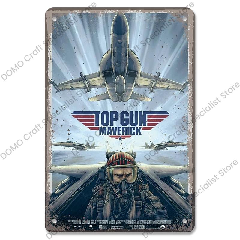 Vintage Airplane Plaques Metal Plate Top Gun Air Force Jet Aces Fighter Retro Metal Tin Signs Club Man Cave Home Wall Decor
