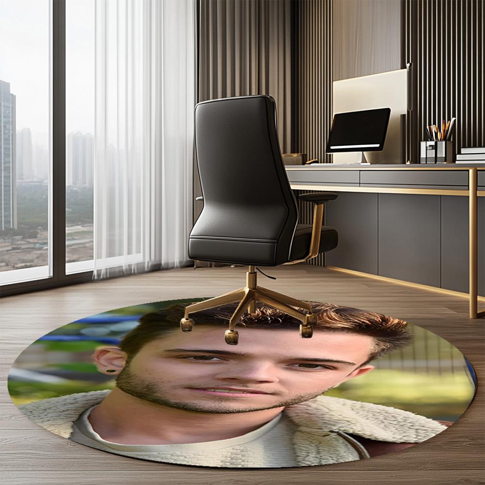 Luca Hanni Printed Round Rug Carpet Chair Rug Area Rug Entryway Doormats,for Office Chair Living Room Bedroom Kitchen Room.