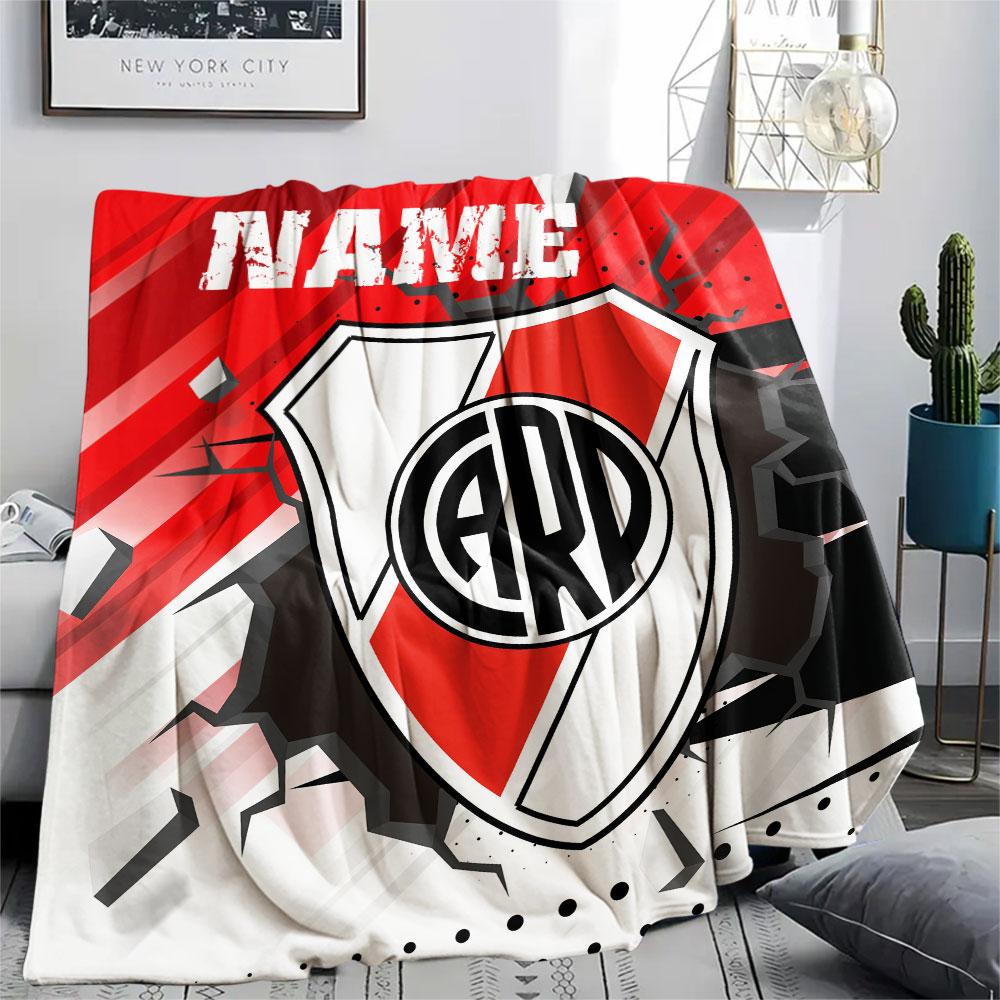 Custom Name,Club Atlético River Plate Printed Flannel Blanket, soft throw for bedroom sofa, washable, Christmas present, great gift.