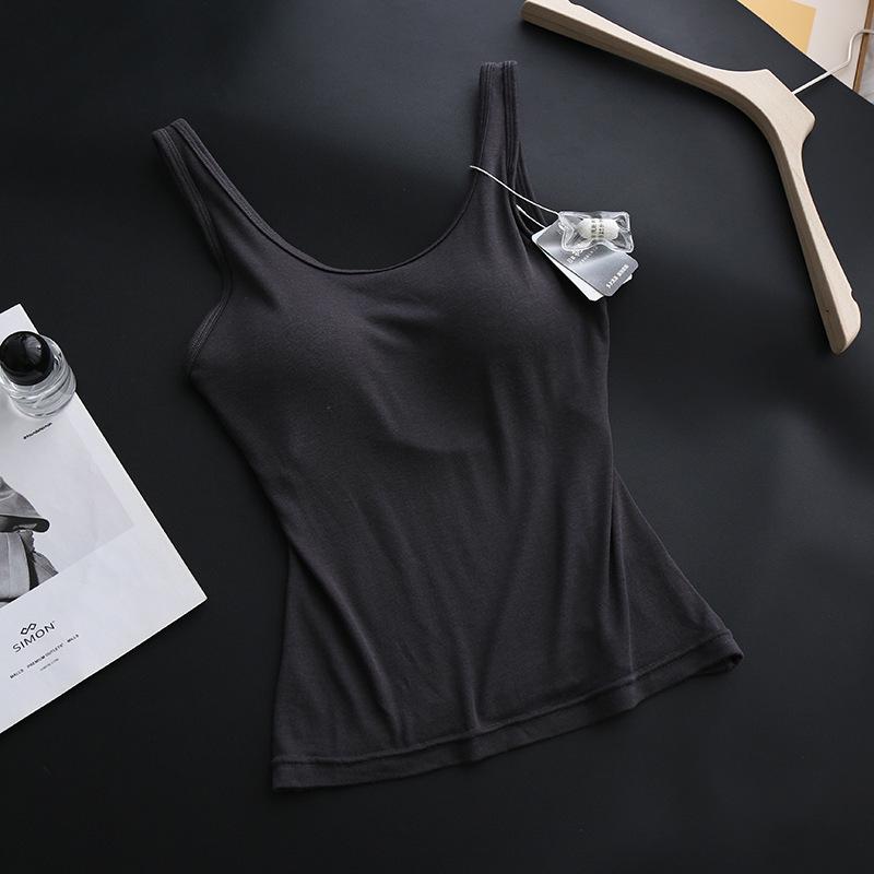 

De Dao Guo 2-in-1 Wireless Mulberry Silk Bra Vest and Cup Mat M-L темно-серого