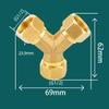 Raccordo a Y in ottone H58 Filettatura BSPP da 1/2" 3/4" Riduttore equalizzatore Giunto di unione ispessito Adattatore per acqua/gas Connettore