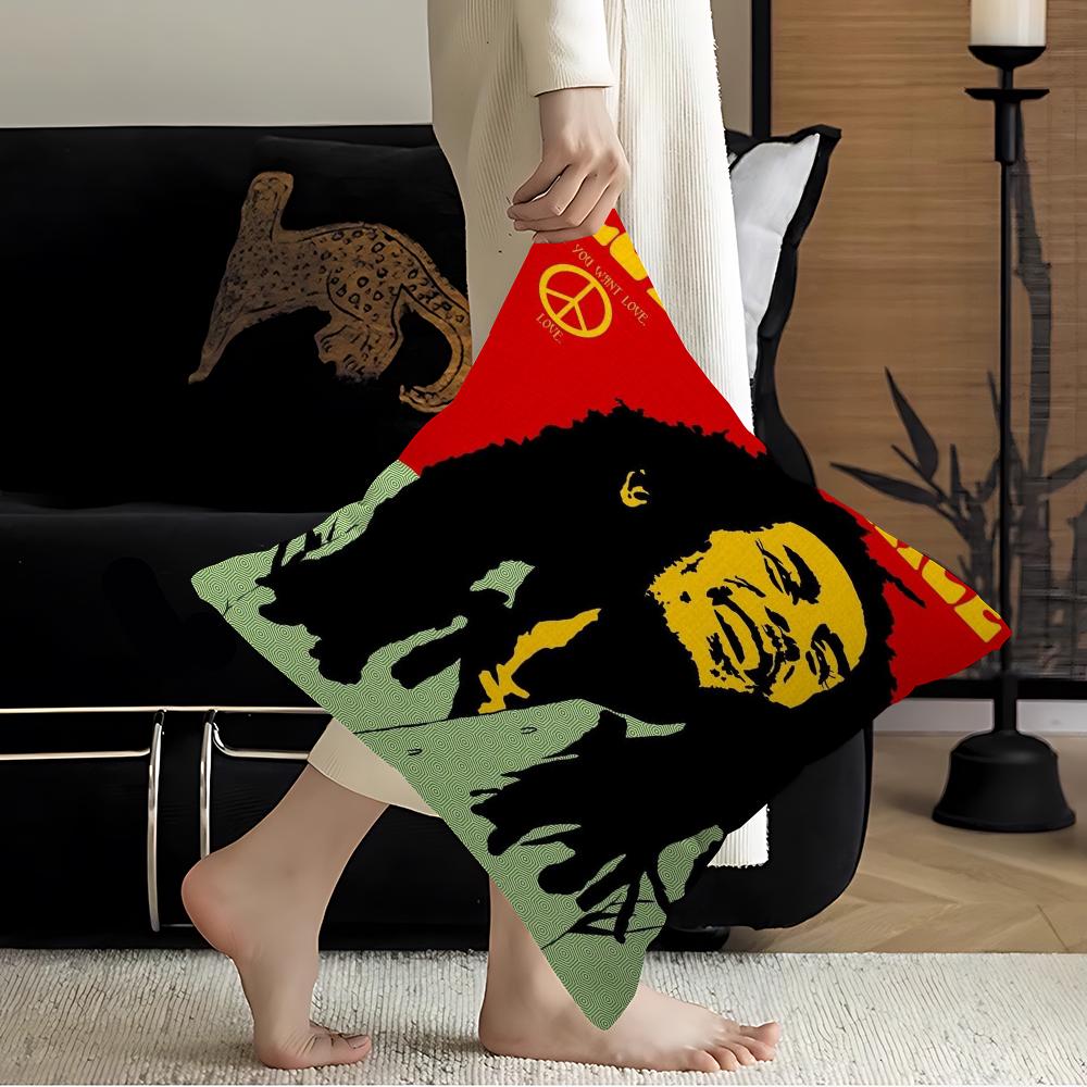 Keep Calm And Smoke Weed Bob Marley Cushion Cover Car Throw Pillow Case For Sofa Car Christmas Gift 40x40cm 45x45cm