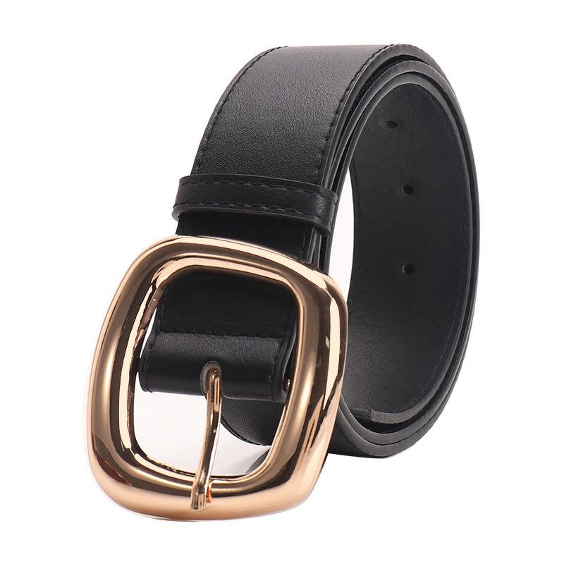 Trapezoidal Pin Buckle Wide Women'S Belt Commuter Casual Style With Jeans Clothing Belt Women