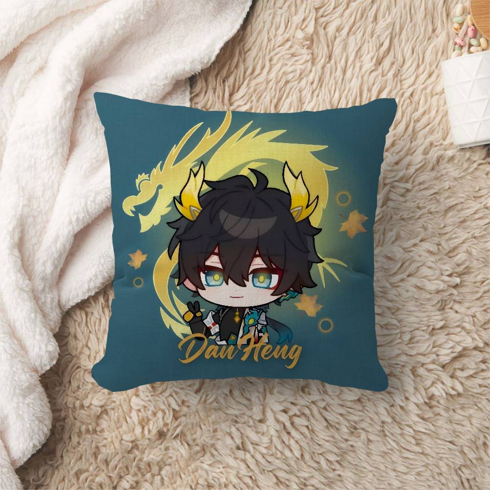 Anime Honkai Star Rail Dan Heng Cushion Cover Car Throw Pillow Case For Sofa Car Christmas Gift xcm xcm