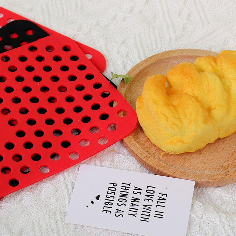 Reusable Air Fryer Liners Square Non-Stick Food Grade Silicone Basket Mats for Oven Air Fryer Kitchen Tool Kitchen Accessories