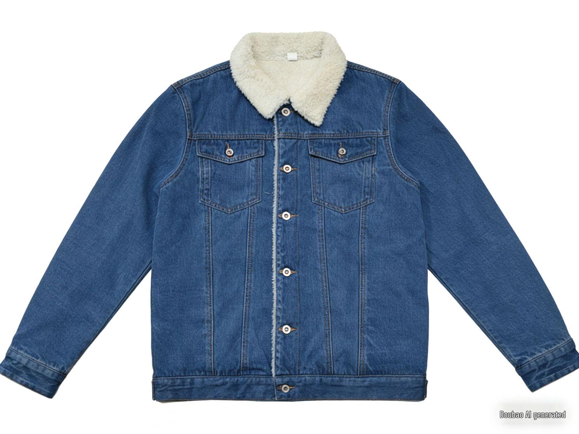 

Men s Trendy Winter Chic Slim Fit Denim Jacket with Plush Lining 2XL світло-синій колір