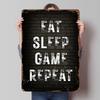 Eat Sleep Game Repeat Poster Customized Wall Art Vintage Metal Signs Retro Tin Plaque for Man Cave Decoration Garage Home Decor