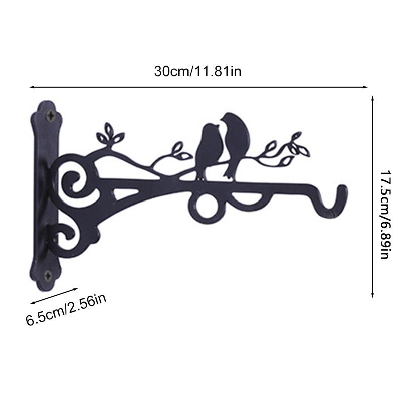 

Металлические крючки для подвесных корзин из черной прочной стали с винтами, кронштейн для уличных растений, настенный крючок для растений, фонарь, кормушка для птиц