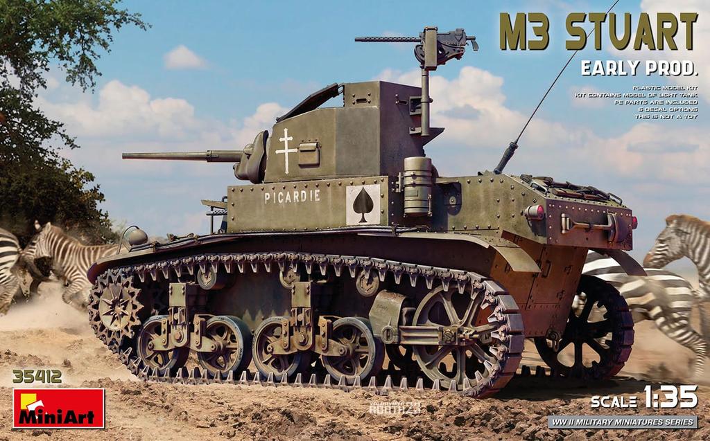 Miniart France M3 Stuart Early Type Plastic Model MA35412 1/35