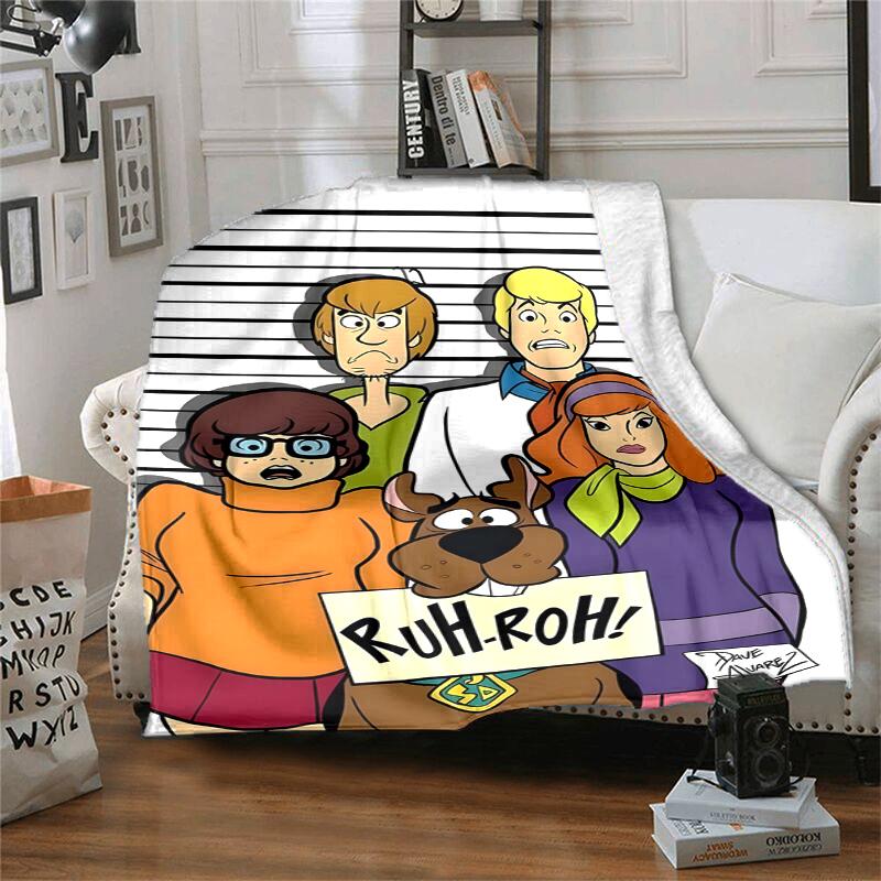 Scooby Doo Flannel Blanket Soft Warm All-Season Throw, Design for Camping, Car Travel, Hiking Sofa, Bed, Office Perfect Gift for Parties