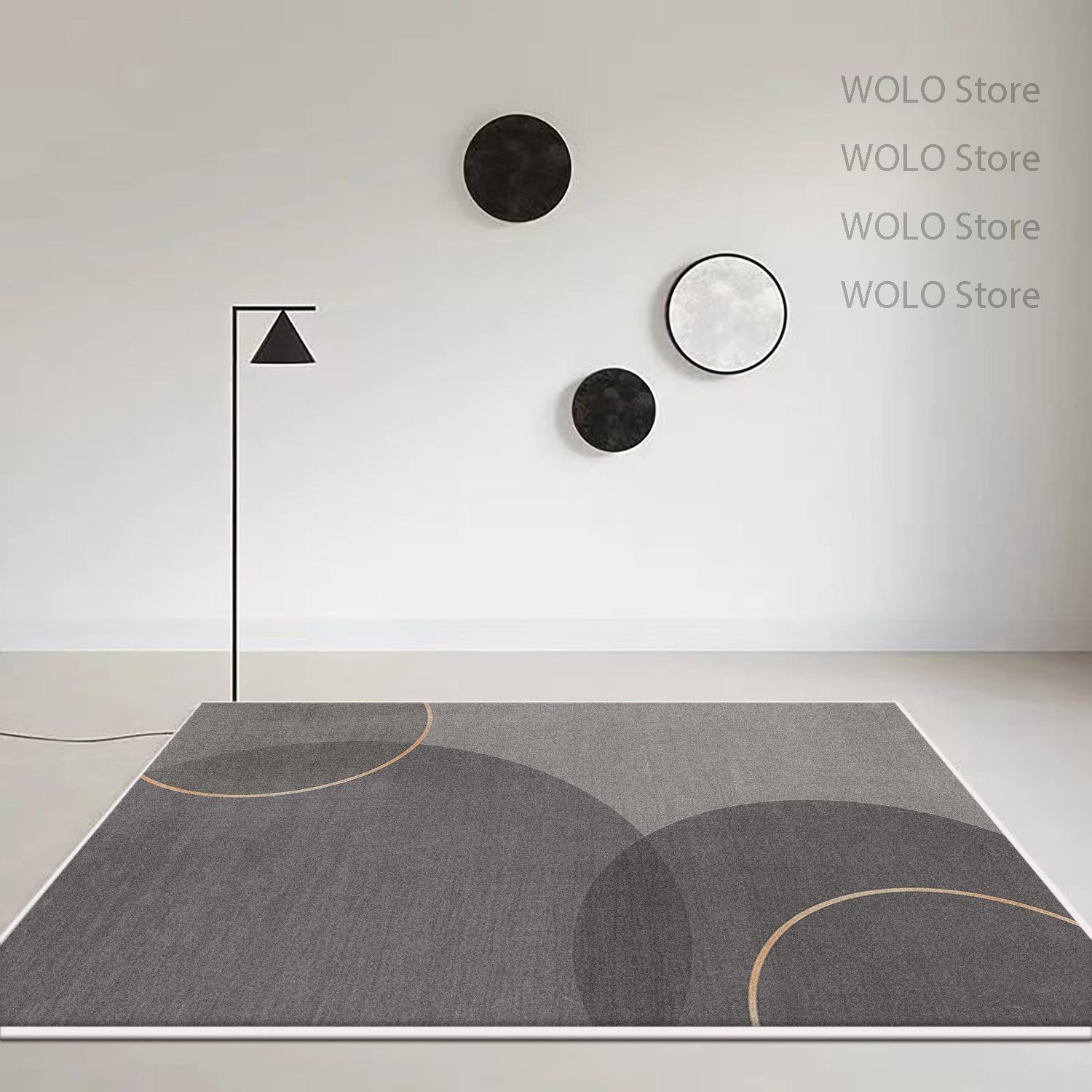 

Modern Geometric Simple Style Large Rugs for Living Room Easy Cleaning Light Colored Pile Fabric Carpet Decoration Mat Office 50x80cm