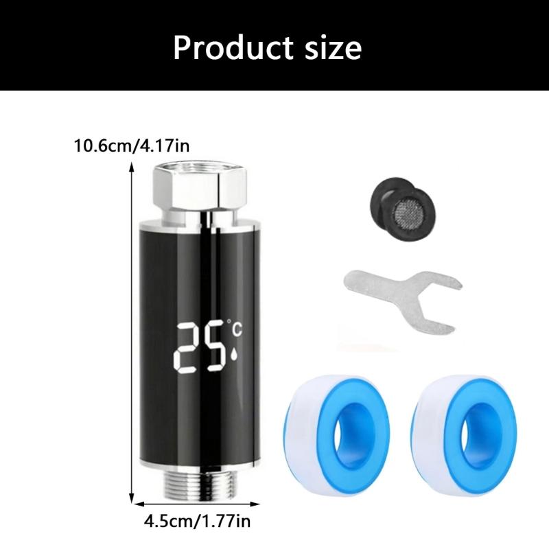 Wasserhahn-Thermometer LED-Anzeige Wasserbetriebene Thermometer Tragbarer Wasserdichter Indikator für Sicheres Baden Wasserregelung