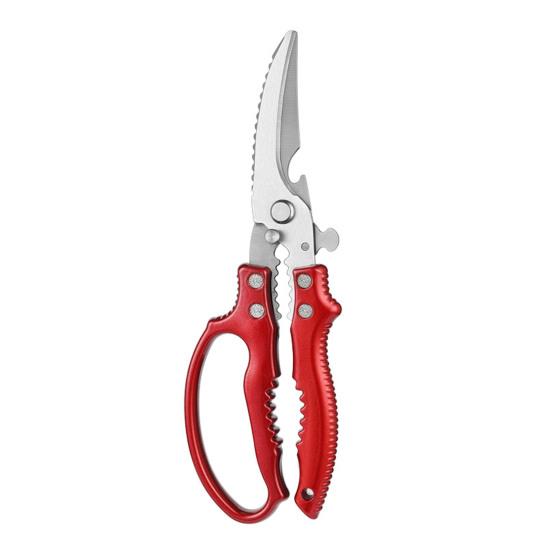 Heavy-Duty Kitchen Shears, Stainless Steel Poultry Scissors for Chicken Fish Ribs, 6-in-1 Tool with Bottle Opener, Fish Scale Scraper Nut Cracker