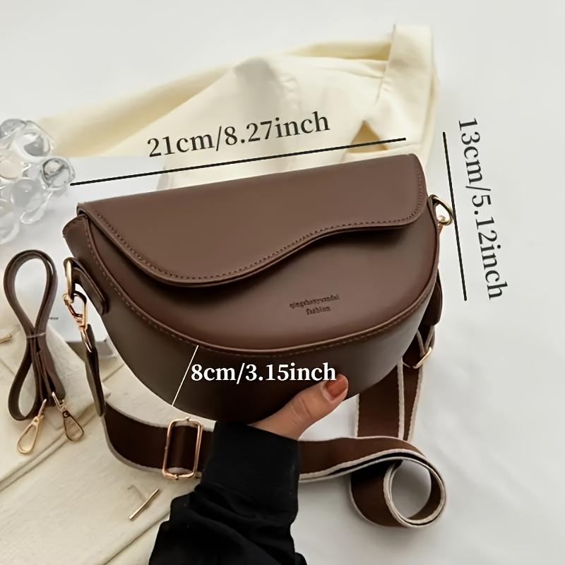 Vintage Saddle Bag for Women, Trendy Crossbody Shoulder Underarm Bag, Buckle Closure, Edge Paint Detail,Shoulder Underarm Bag