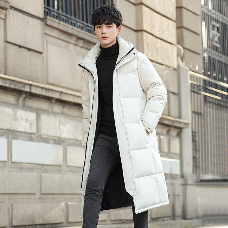 Mens Long Hooded Down Coat Winter Warm Thick Casual Parka Adults Lightweight 56-60% Duck