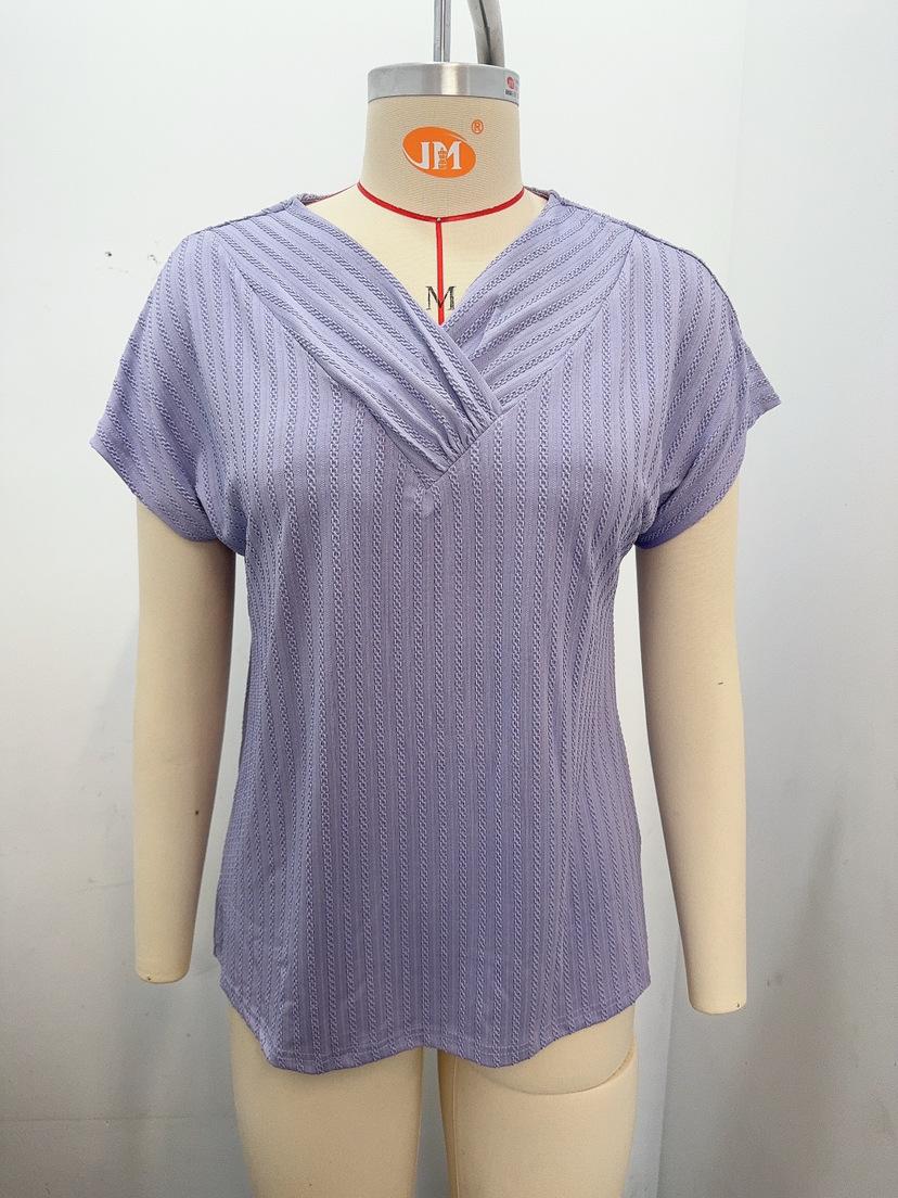 Женская футболка с v-образным вырезом и рукавами «летучая мышь» — фото 7