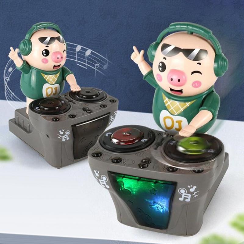 

Electronic Dj Rock Piggy Waddles Dances Musical Toy Toddler Light Music Toys Cute Swing Dancing Piggy Toy For Baby Children Gift 1pc