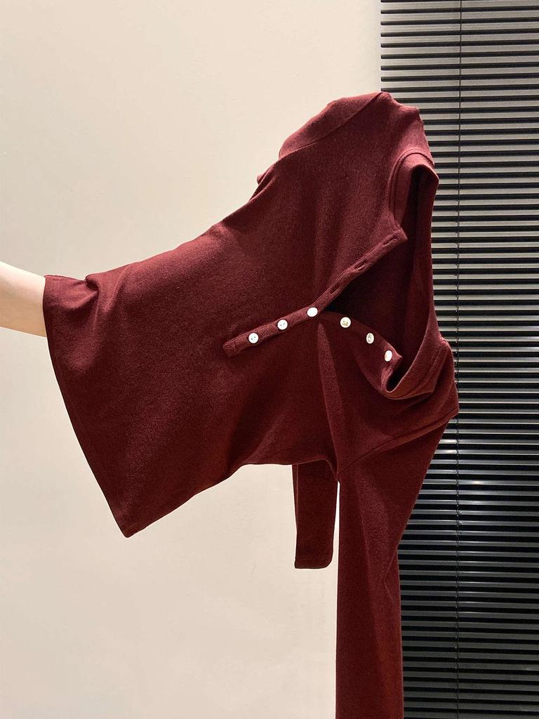 Women's BM-Style Button-Up Henley Long-Sleeve T-Shirt, Slim-Fit Stretchy Top with Imitation Cashmere Lining for Autumn/Winter/Spring