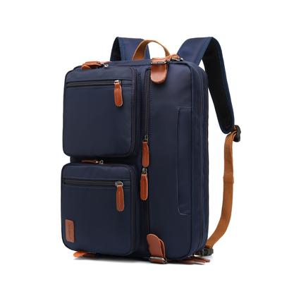 Mochila para hombre,, bolso de hombro multifuncional para hombre, bolso de mensajero y bolso de mano, mochila para portátil de 15,6/17,3 pulgadas, nailon negro/gris/azul CB-5005