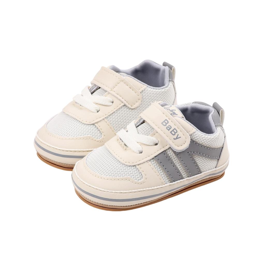 Citgeett Toddler Boys Girls Anti-Slip Sneakers Contrast Colors Casual Crib Shoes Soft Sole Walking Flats for Newborn