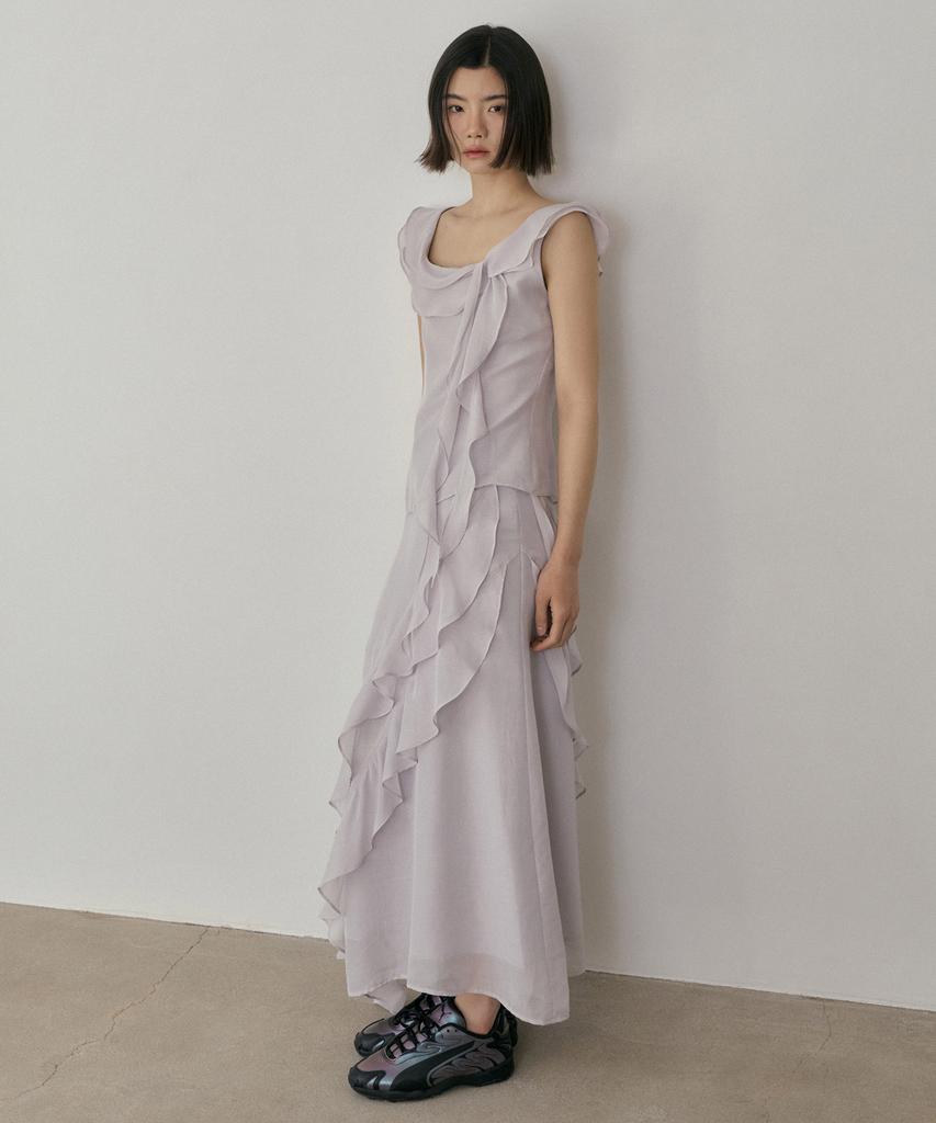 REORG Asp Frill Sleeveless Ash Gray