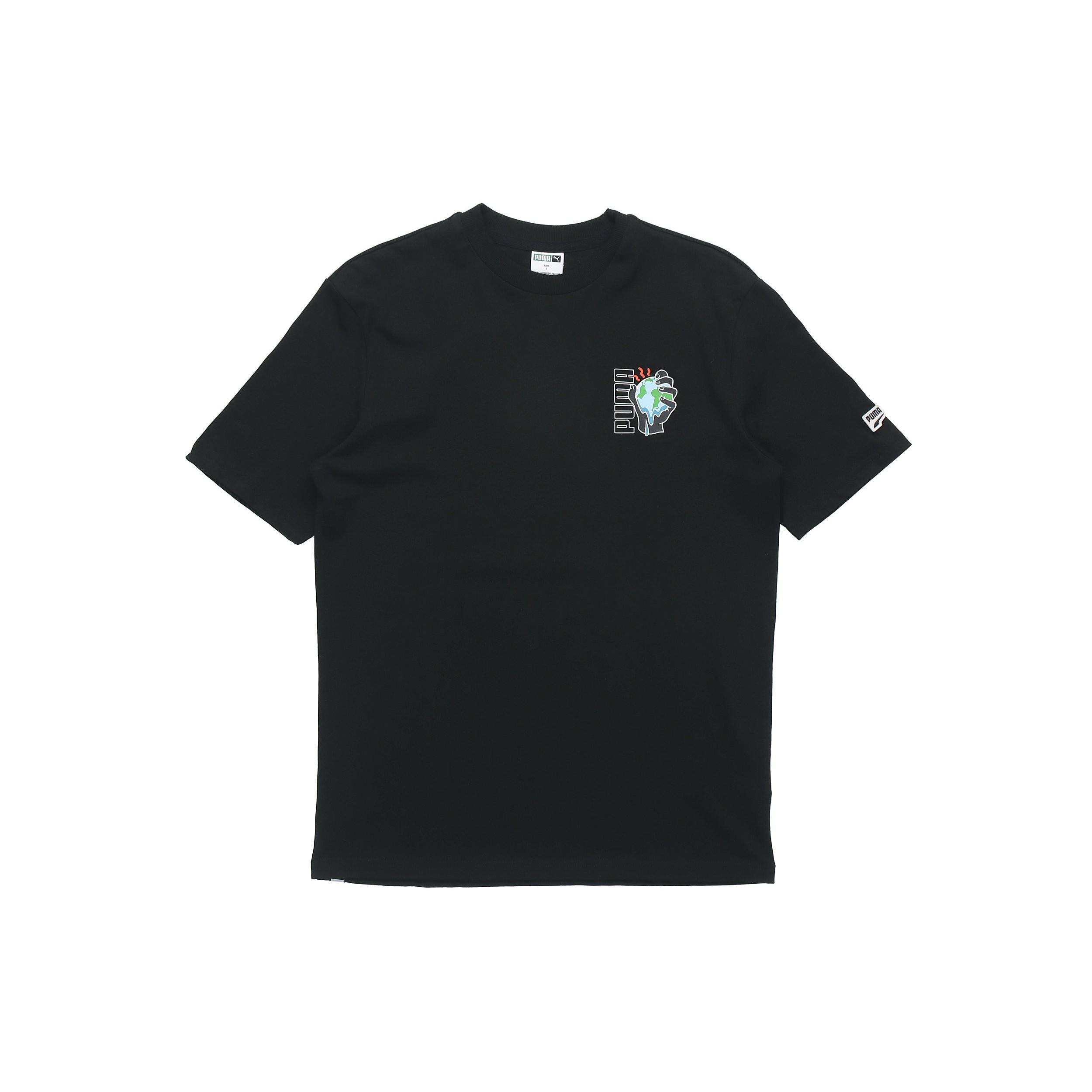 PUMA Environmental Friendly Printing Round Neck Short Sleeve Black Men s 599181-01 M