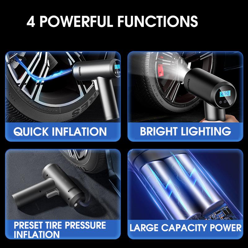 12V 150psi Handheld Air Compressor Wireless/Wired Inflatable Pump Portable Air Pump Tire Inflator Digital for Car Bicycle Balls