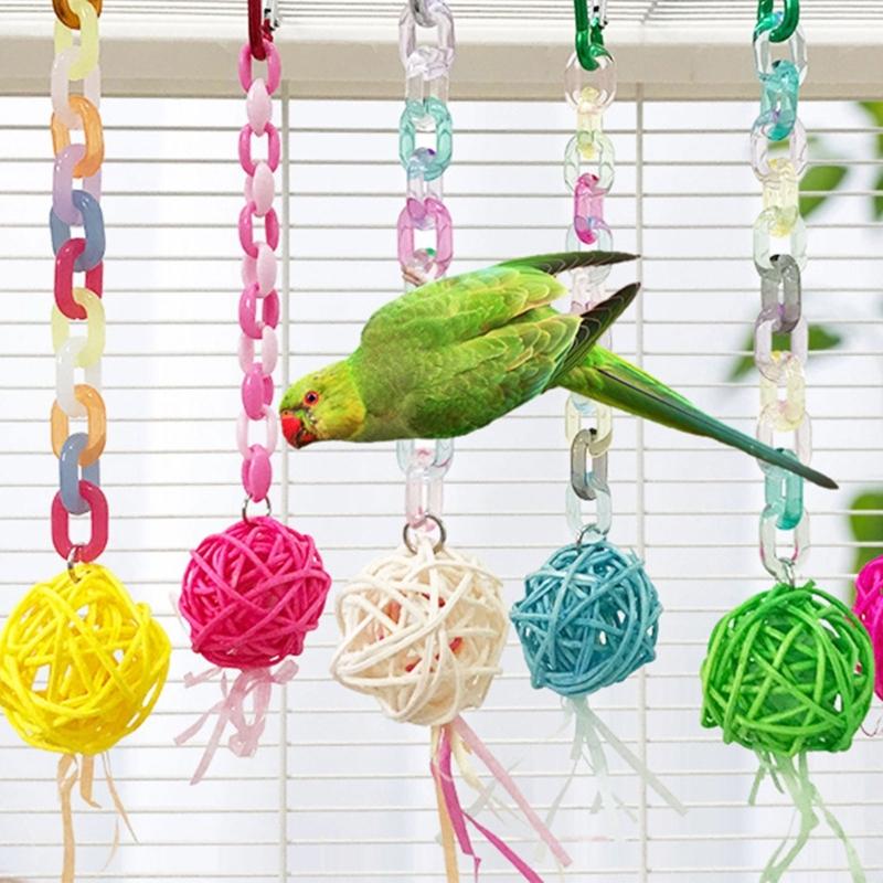 5 Pieces Interactive Ball Parrots Swing For Cage Enrichment Durable Swing Exercise Accessory