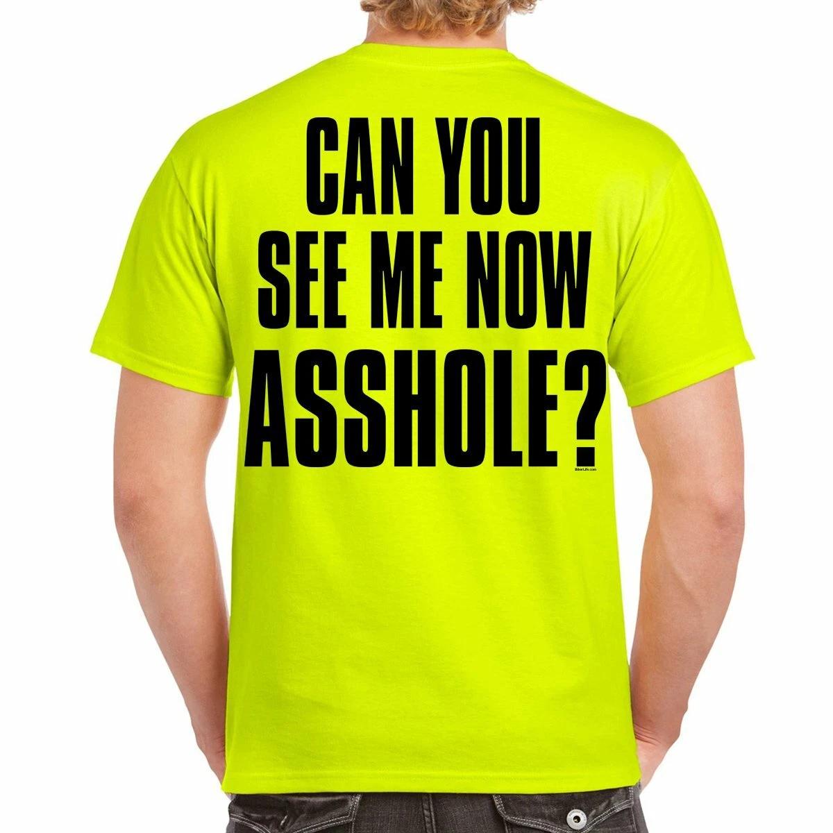 Biker Can You See Me Offensive Funny Tattoo Skull Motorcycle no Harley T Shirt XXL