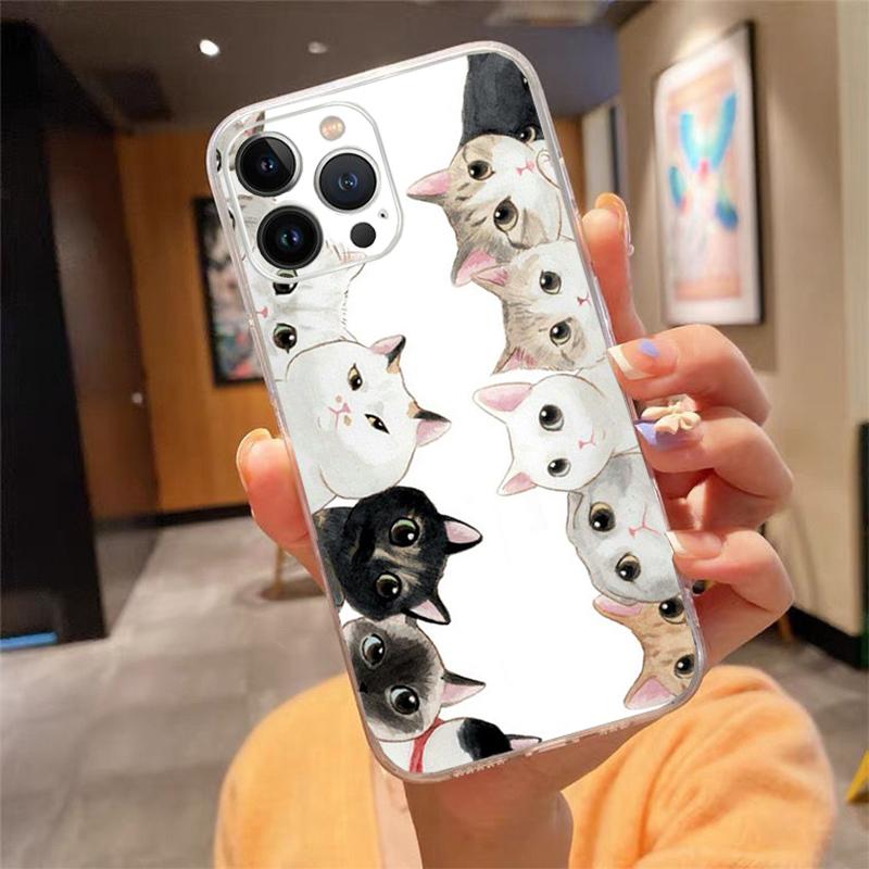 Phone Case For iphone 17ProMax Air 16 15 14 13 Pro Max 15 16 Pro 15Plus Cartoon black cat