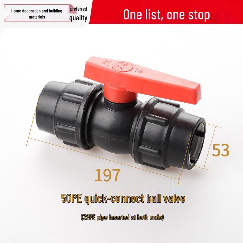 PE Ball Valve Quick Connector - Emergency Repair Valve for 20/25/32 Plumbing Fittings (Tap Water Pipe Accessories)