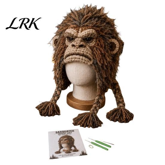 DIY Craft Project for Kids Animal Hood Hat Crochet Kit, Earflap Weekend Cute Kit Beginners, Handmade Winter Headwear Soft Yarn Making