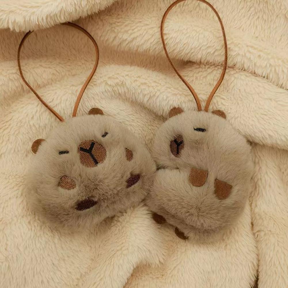 Chaveiro de Pelúcia Kawaii Capivara Etiqueta Anti-perda Porta-Chaves Para Criança Pingente Decorativo de Mochila de Jardim de Infância