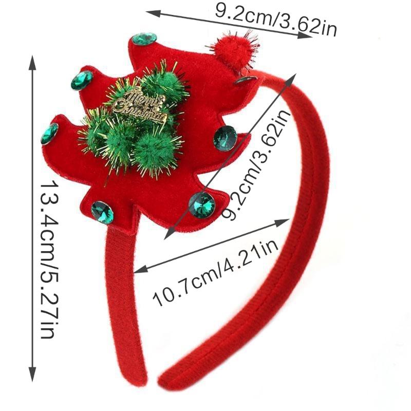 Christmas Decoration Plush Christmas Tree Headband Festival Celebration Headdress Christmas Hairhoop Party Accessories