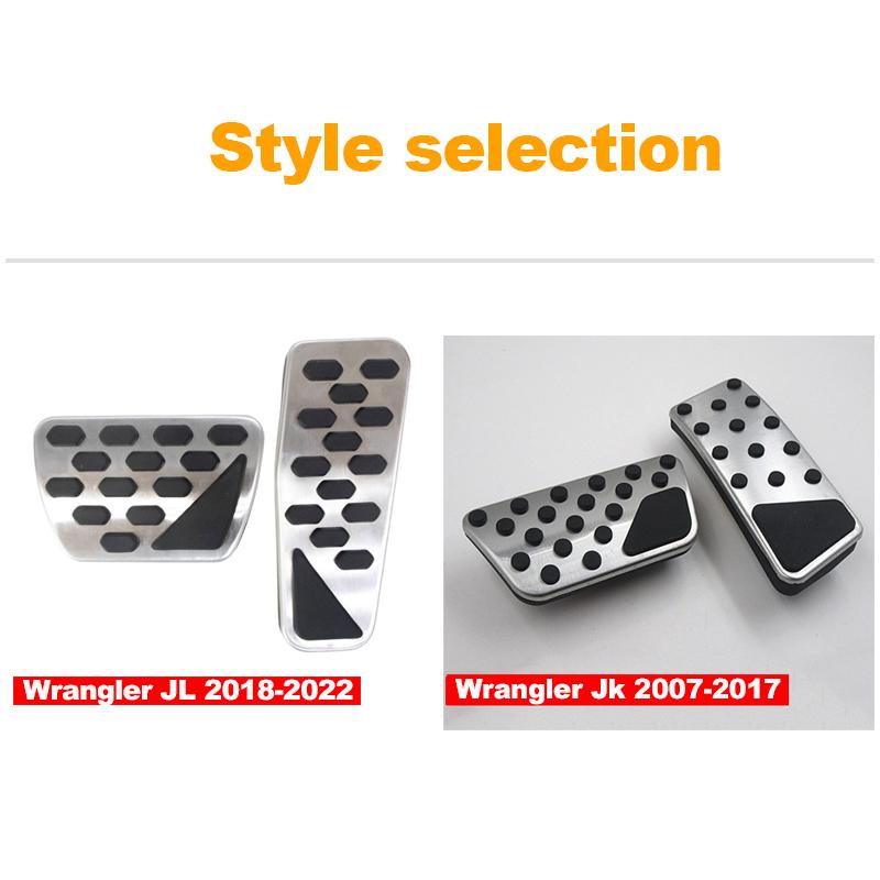 For Jeep Wrangler JK JL 2007-2017 2018    2022 Car Foot Rest Pedal Fuel Accelerator Brake Pedals Cover Non-slip Pad