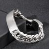 Mens Stainless Steel Large Link Chain Bracelet with Custom Logo Plate Matt Finish 16mm Wide Engraving Name Bar Bracelets
