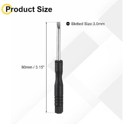 Uxcell Mini plochý šroubovák 3,0 mm Délka 80 mm Mikropřesný plochý šroubovák s protiskluzovou rukojetí pro hodinky Brýle Mobilní telefon
