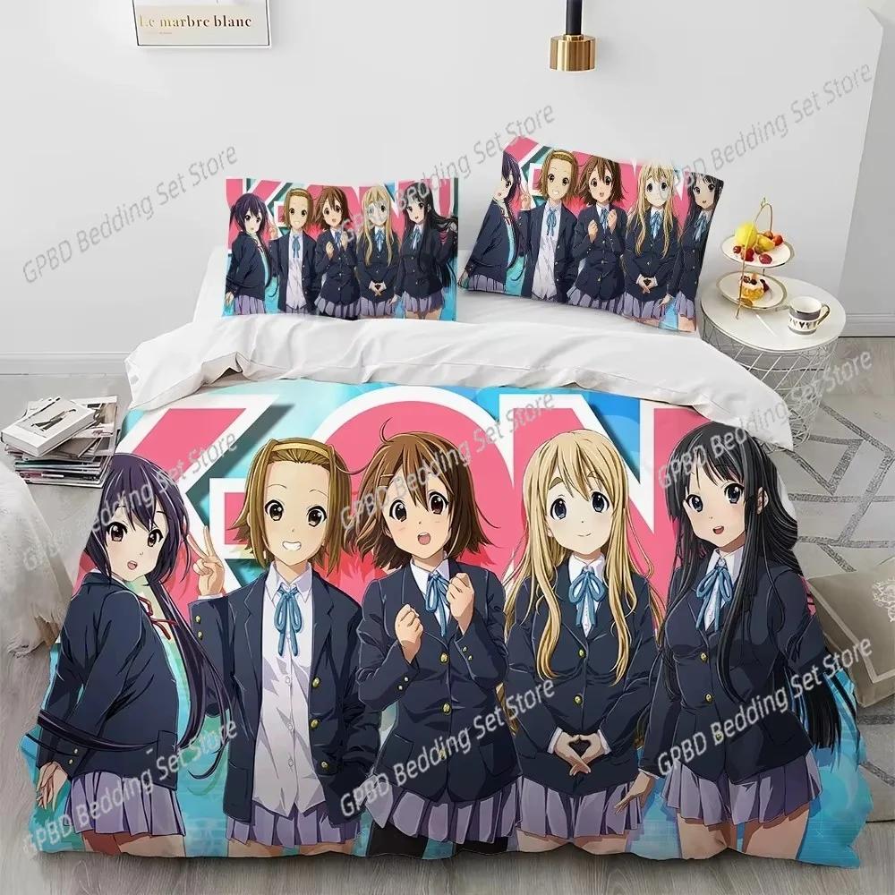 Comforter K-On Kawaii Girls Anime Bedding Set 3D Printed Suitable For Bedroom Kids Home Textile