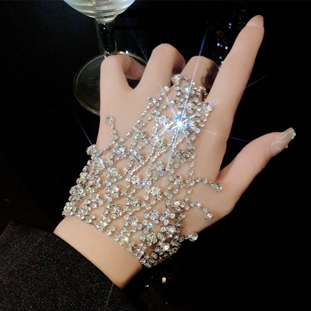 Elegant Rhinestone Bracelet Creative Finger Bangle Bracelet Beach Party