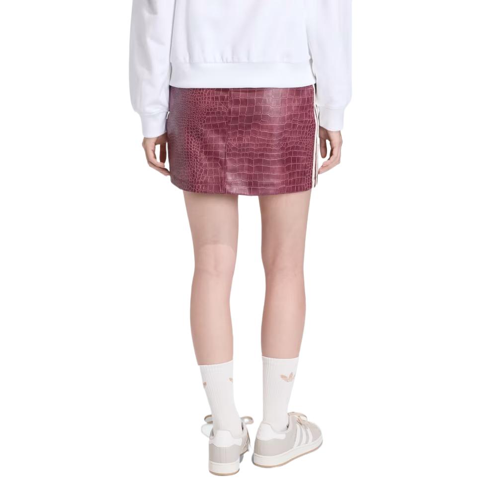 Adidas Originals Solid Color Striped Button Leather Mini Skirt Women skirts KD8785